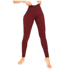 💚5/$25 OFFLINE By Aerie OG High Waisted Burgunday Legging Size Medium